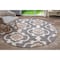 World Rug Gallery Cozy Moroccan Trellis Indoor Shag Area Rug 6'6'' Round Gray 2525GRAY6RND - alternate 1